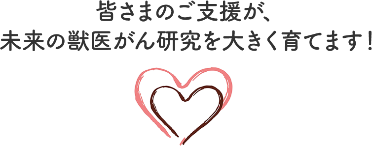 皆さまのご支援が、 未来の獣医がん研究を大きく育てます!